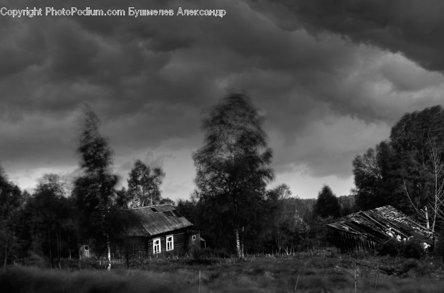 Outdoors, Storm, Weather, Building, Cottage, Housing, Cabin