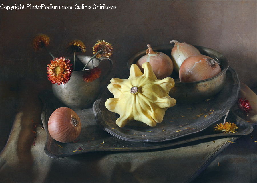 Garlic, Plant, Potted Plant, Invertebrate, Sea Anemone, Sea Life, Produce