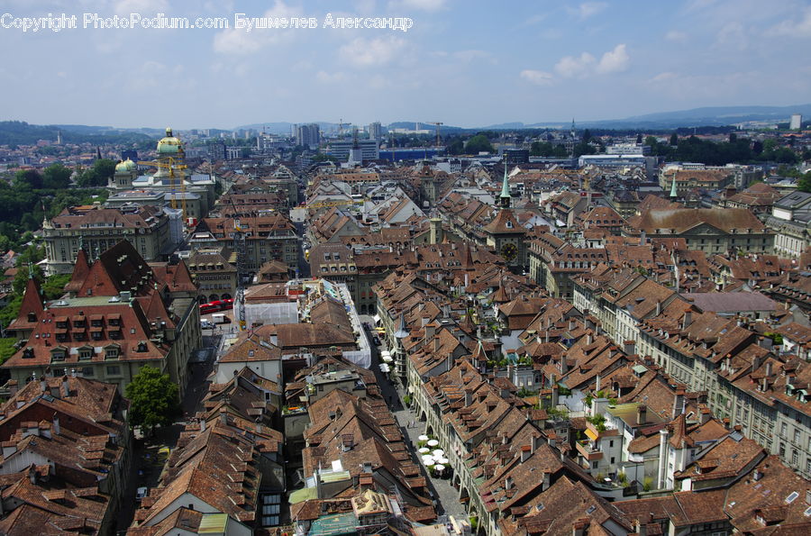 Aerial View, Building, Downtown, Town, City, Slum, Neighborhood