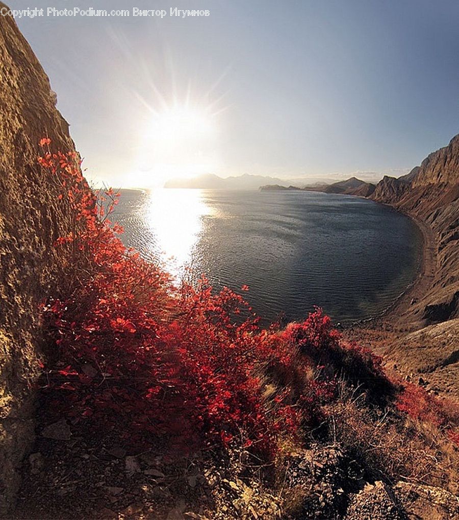 Crater, Dawn, Dusk, Sky, Sunrise, Sunset, Flare