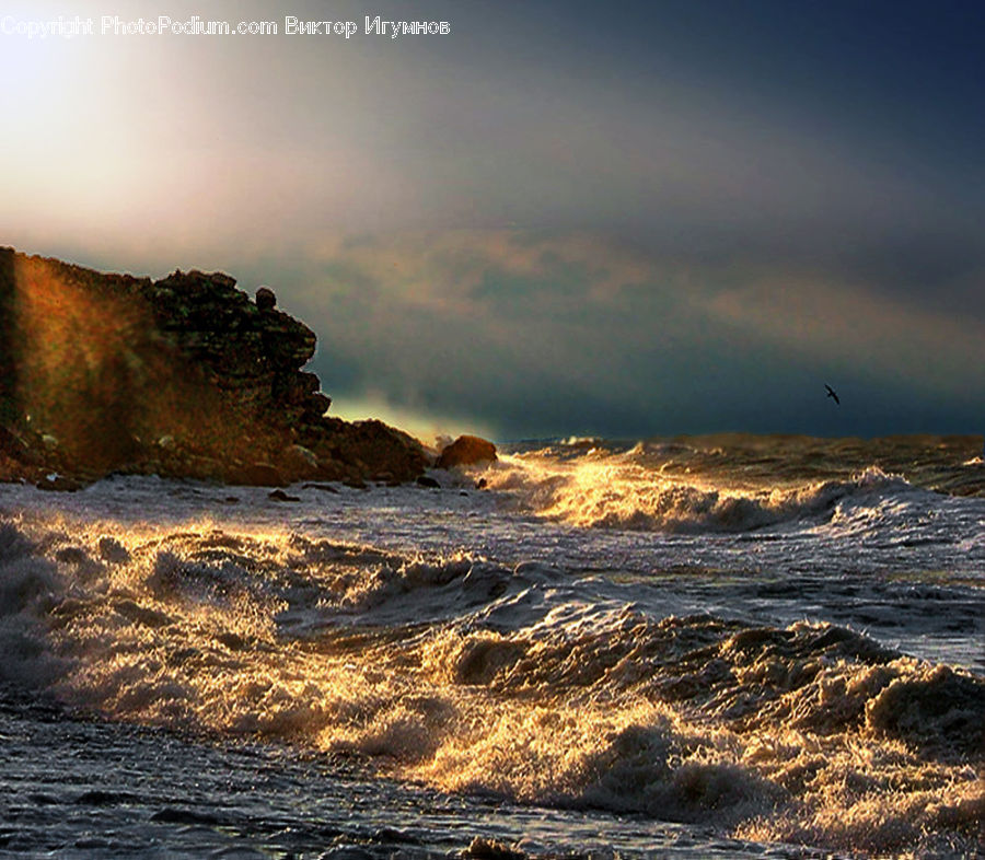 Coast, Outdoors, Sea, Water, Ocean, Beach, Sea Waves