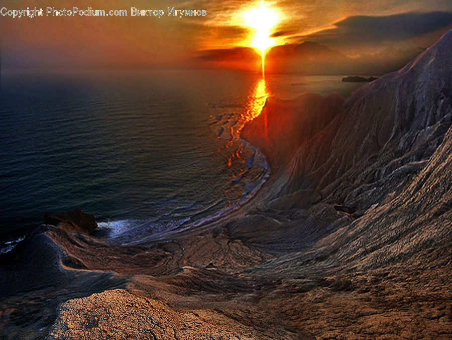 Eruption, Volcano, Dirt Road, Gravel, Road, Coast, Outdoors