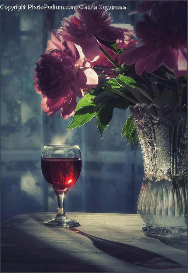Glass, Goblet, Beverage, Drink, Floral Design, Flower, Flower Arrangement