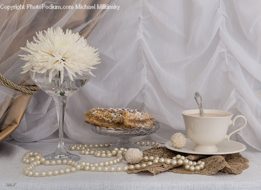 Glass, Goblet, Cup, Porcelain, Saucer, Coffee Table, Furniture