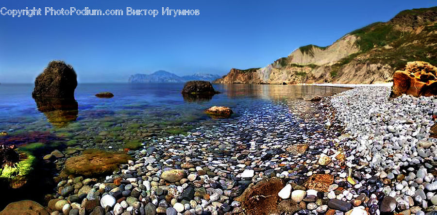 Pebble, Coast, Outdoors, Sea, Water, Beach, Rock