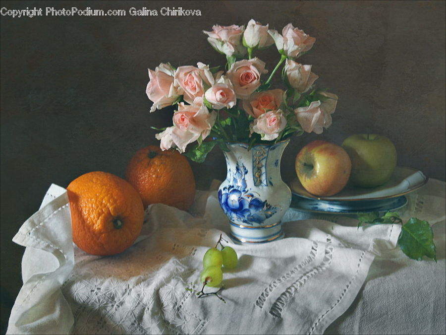 Art, Painting, Still Life, Citrus Fruit, Fruit, Grapefruit, Glass