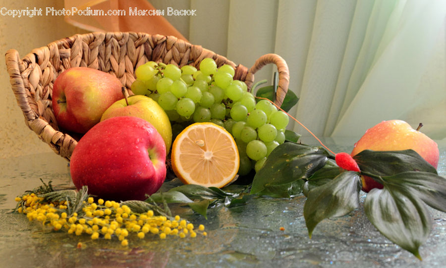 Apple, Fruit, Grapes, Floral Design, Blossom, Flora, Flower