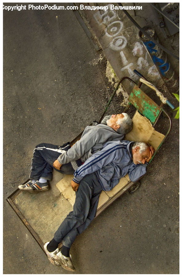 People, Person, Human, Asleep, Pavement