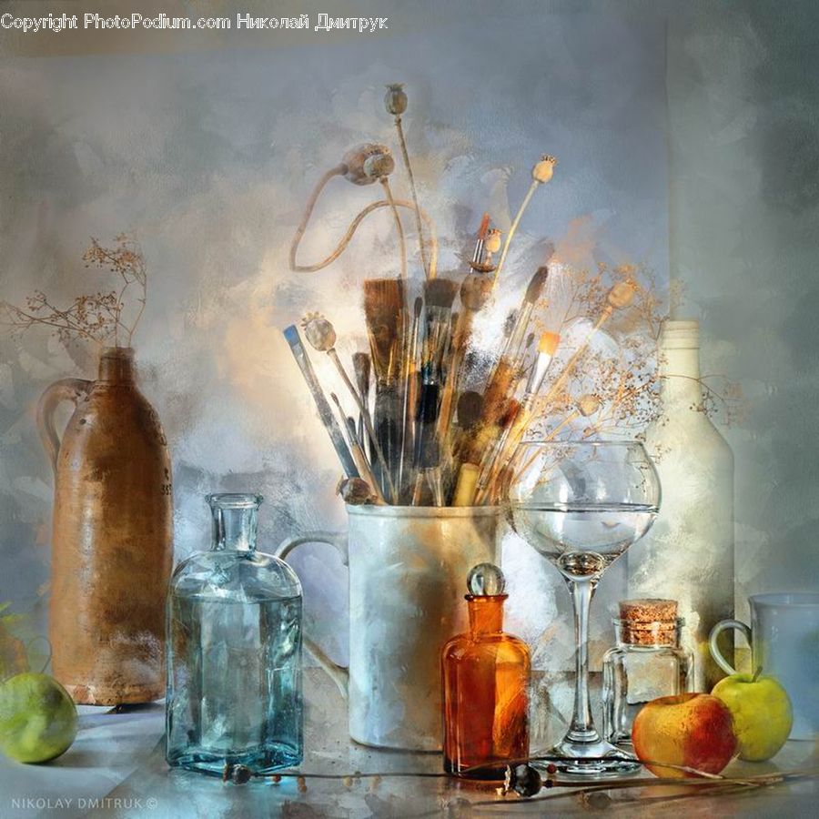 Art, Painting, Still Life, Lab, Glass, Goblet, Beverage