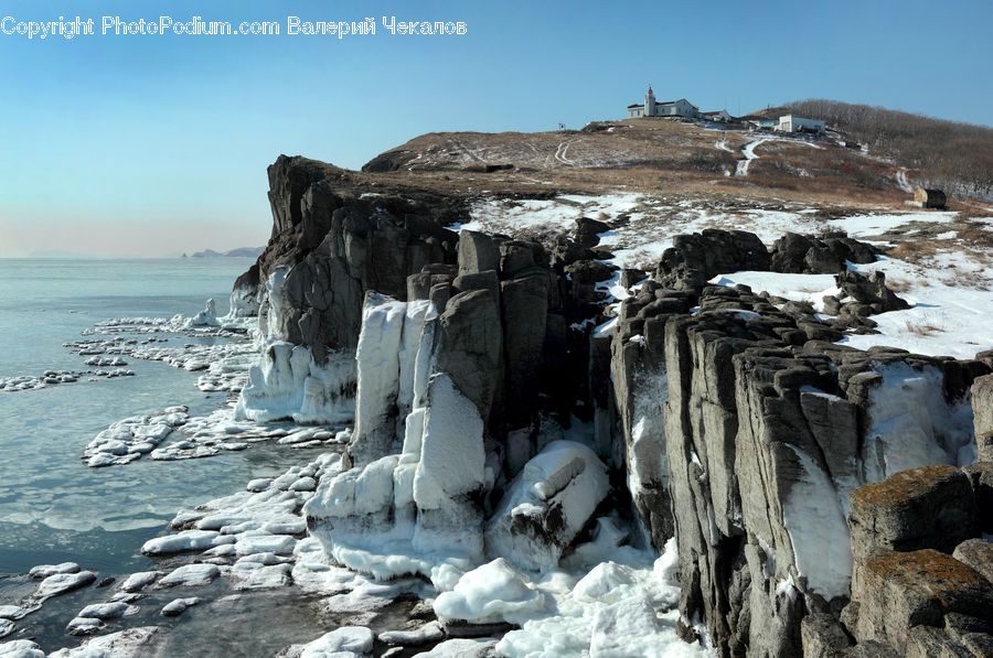 Ice, Outdoors, Snow, Rock, Coast, Sea, Water