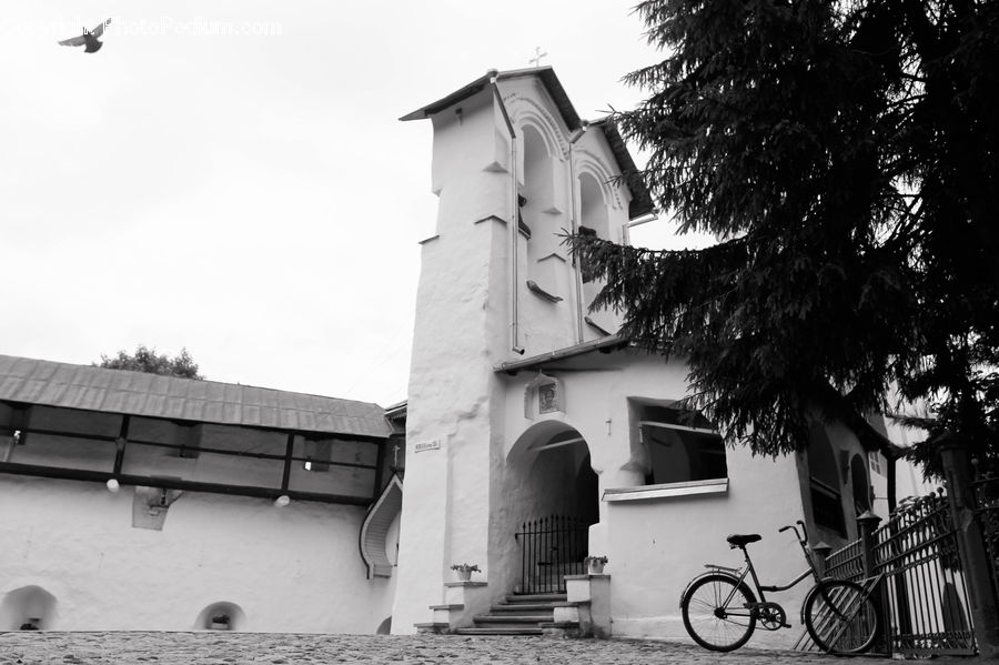 Bicycle, Bike, Vehicle, Building, Housing, Villa, Mountain Bike