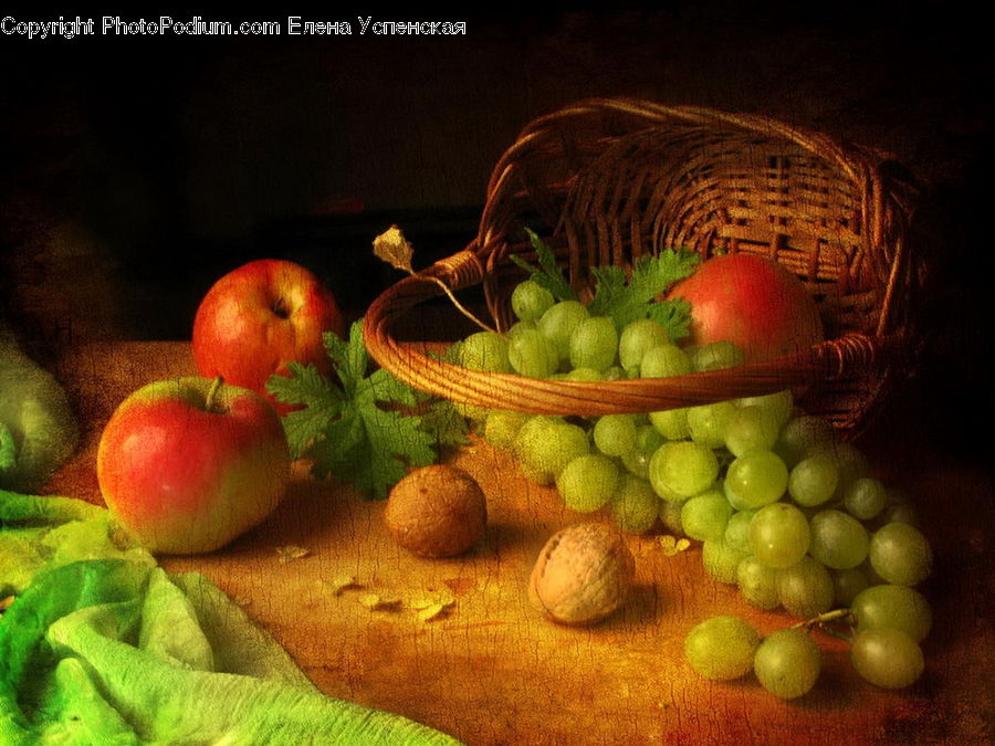 Apple, Fruit, Grapes, Market, Produce, Bowl, Vegetable