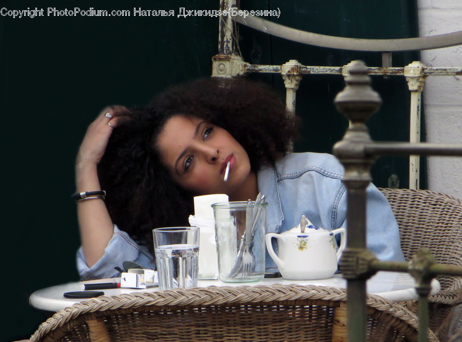 People, Person, Human, Afro Hairstyle, Hair, Basket, Cafe