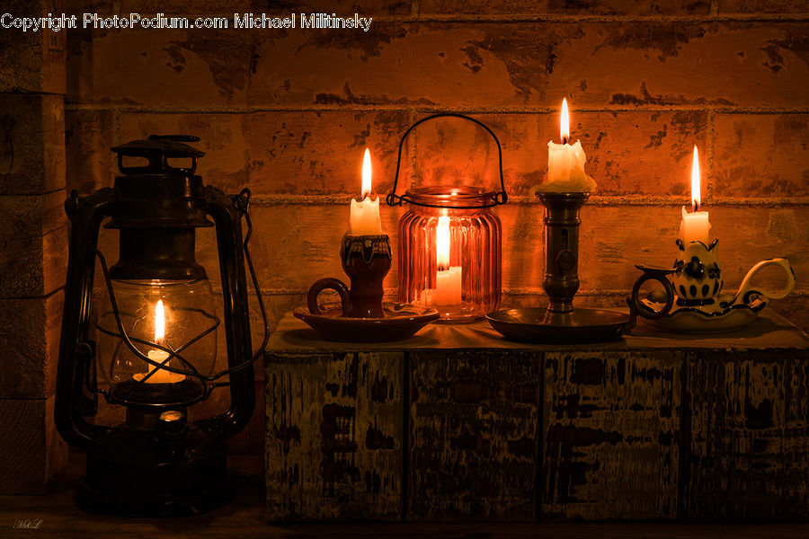 Candle, Fire, Pot, Pottery, Light Fixture, Fireplace, Hearth