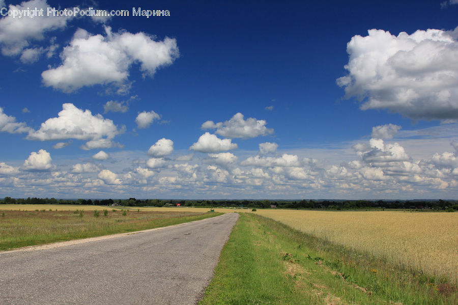 Cloud, Cumulus, Sky, Road, Dirt Road, Gravel, Azure Sky