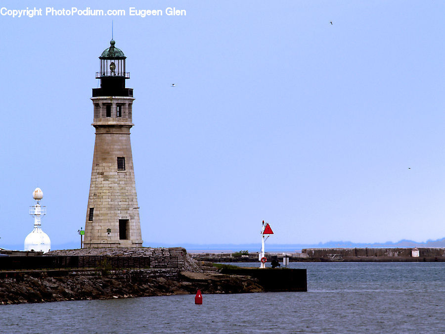 Beacon, Building, Lighthouse, Water Tower, Coast, Outdoors, Sea