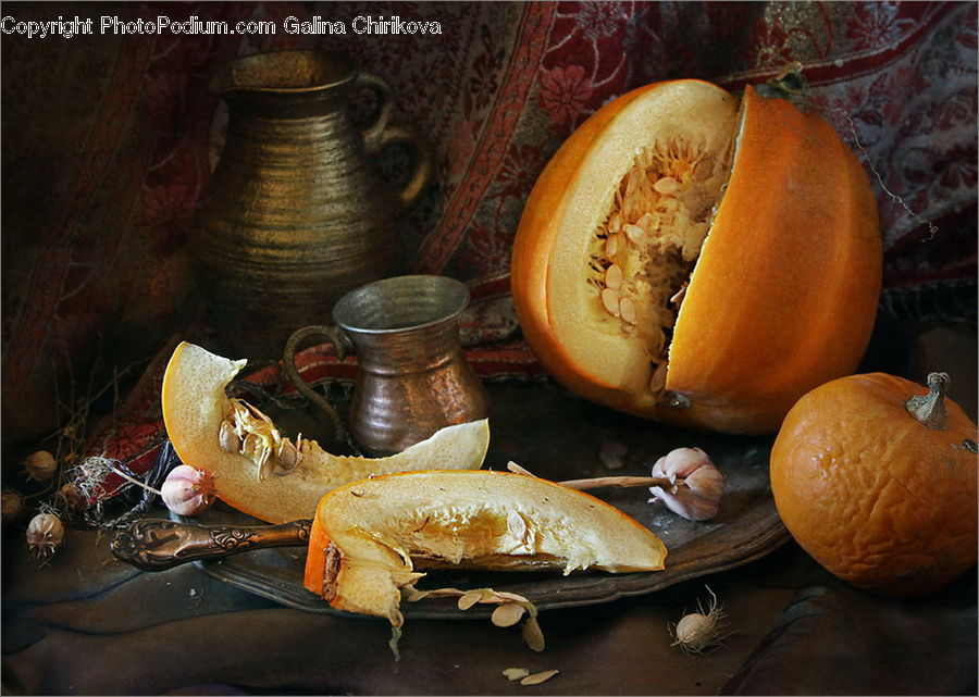 Pumpkin, Squash, Vegetable, Cup, Pot, Pottery, Bowl