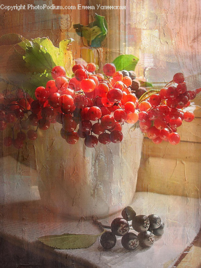 Fruit, Grapes, Art, Painting, Plant, Vine, Modern Art