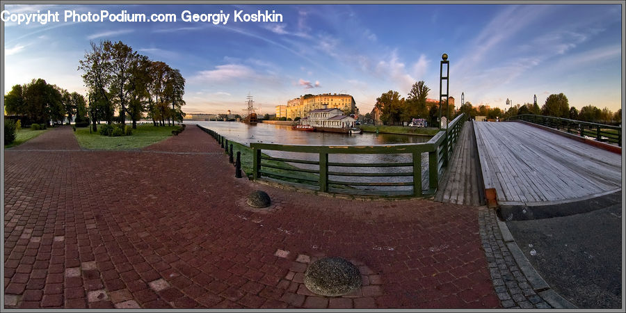 Bench, Asphalt, Tarmac, Path, Sidewalk, Walkway, Boardwalk