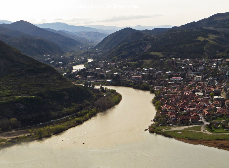 Building, Downtown, Town, Countryside, Outdoors, Aerial View, Mountain