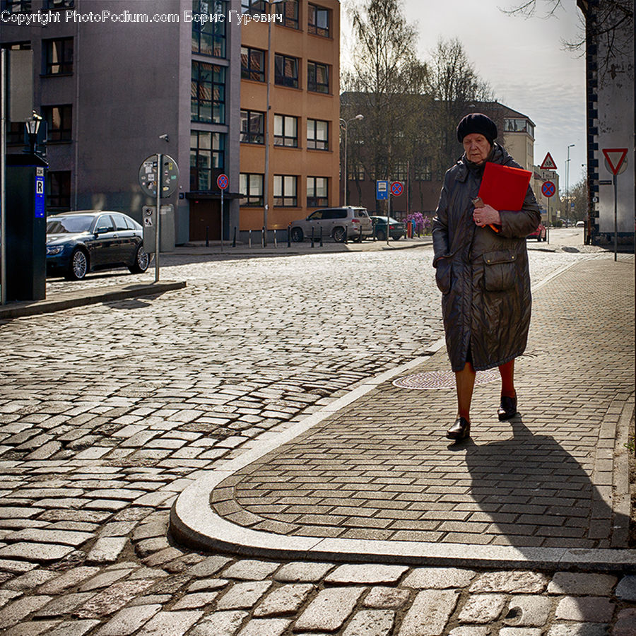 Human, People, Person, Cobblestone, Pavement, Walkway, Apartment Building