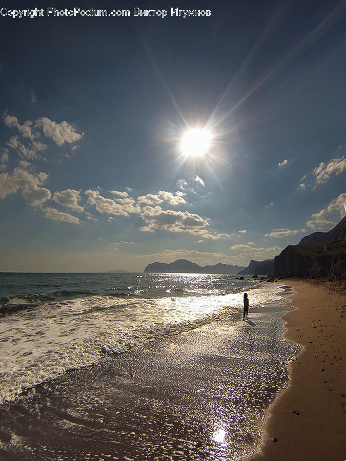 Beach, Coast, Outdoors, Sea, Water, Crest, Mountain