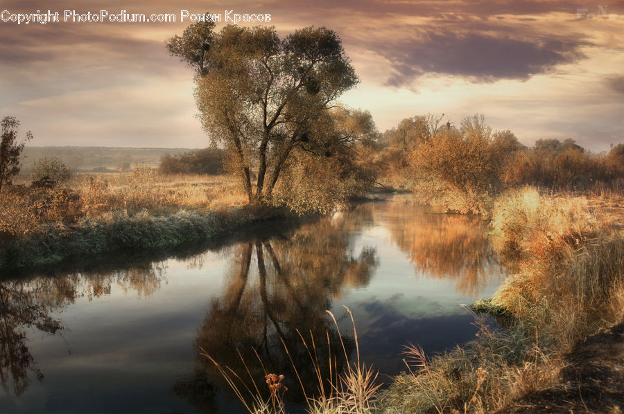 Dawn, Dusk, Sky, Sunrise, Sunset, Flood, Land