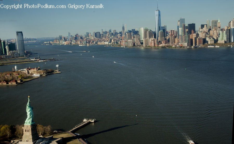 City, Downtown, Metropolis, Urban, Cruise Ship, Ocean Liner, Ship