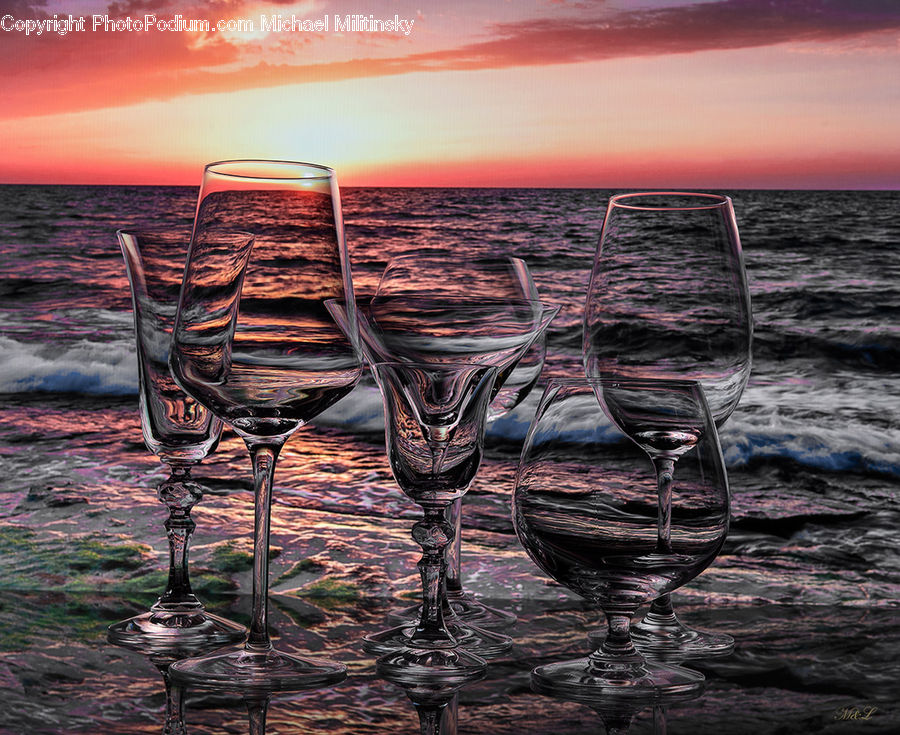 Glass, Goblet, Chair, Furniture, Outdoors, Sea, Water