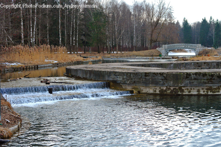 Bridge, Creek, Outdoors, River, Water, Landscape, Nature