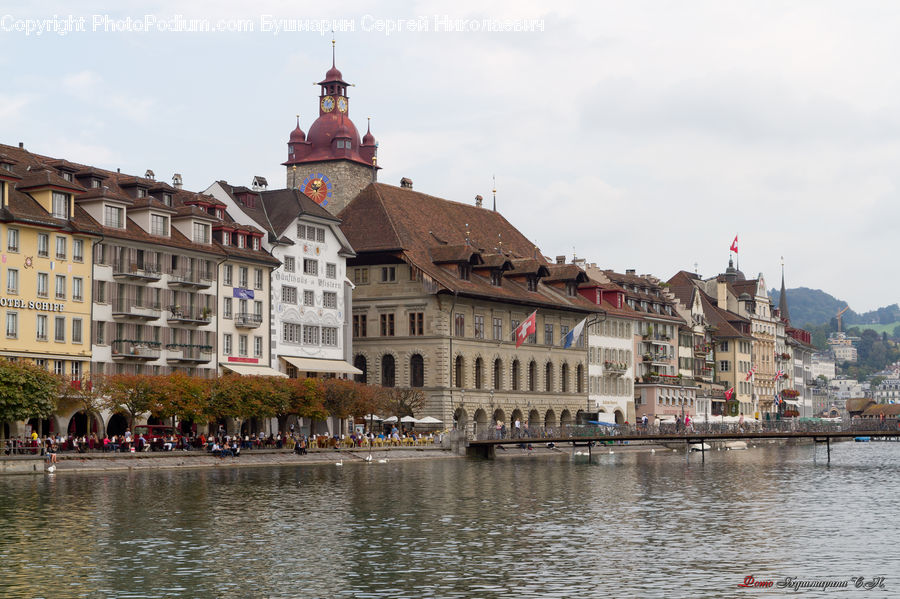 Canal, Outdoors, River, Water, Architecture, Bell Tower, Clock Tower