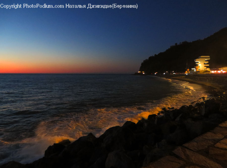 Coast, Outdoors, Sea, Water, Beach, Dawn, Dusk