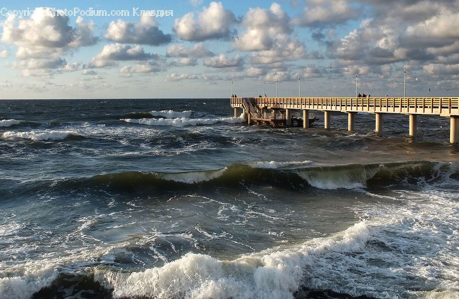 Outdoors, Sea, Sea Waves, Water, Coast, Dock, Pier