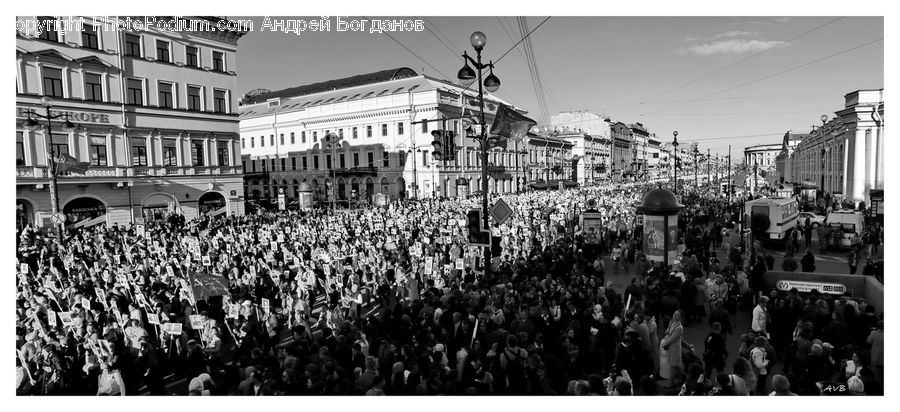 Crowd, Parade, Audience, Carnival, Festival, Building, Downtown