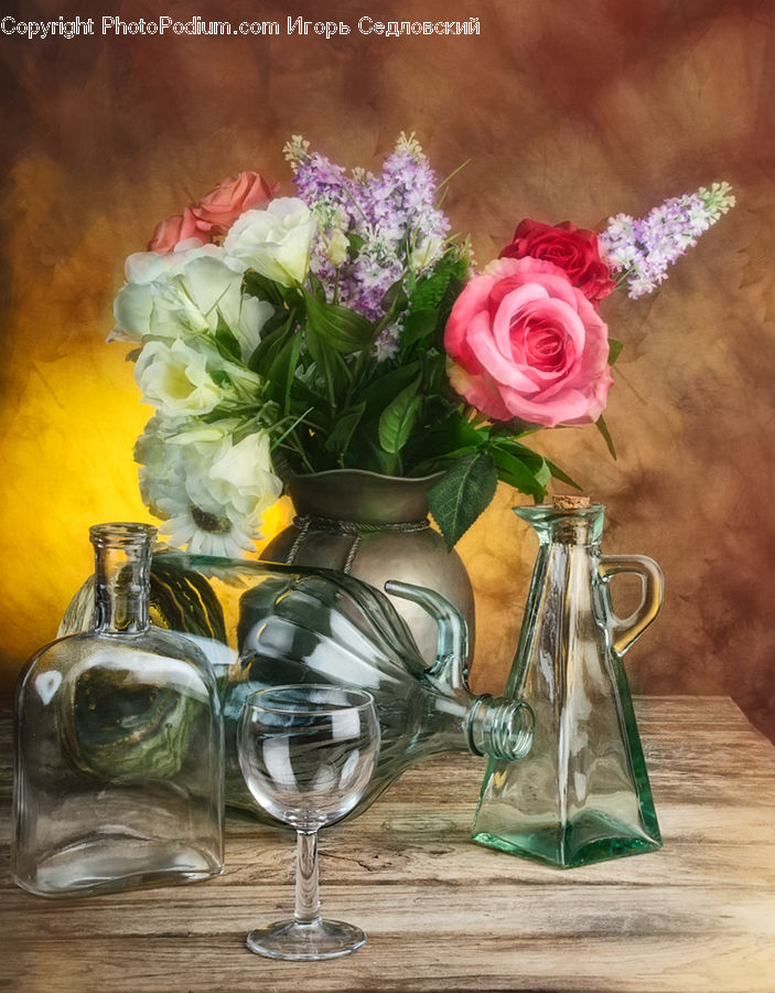 Glass, Goblet, Flower, Flower Arrangement, Flower Bouquet, Plant, Potted Plant