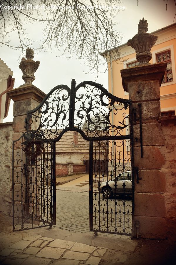 Arch, Gate, Art, Gargoyle, Statue, Column, Pillar