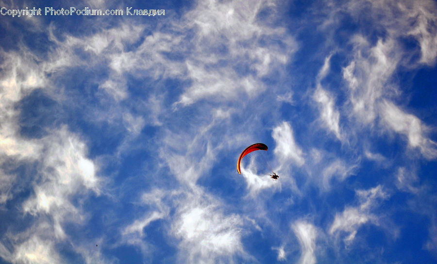 Adventure, Flight, Gliding, Cloud, Cumulus, Sky, Azure Sky