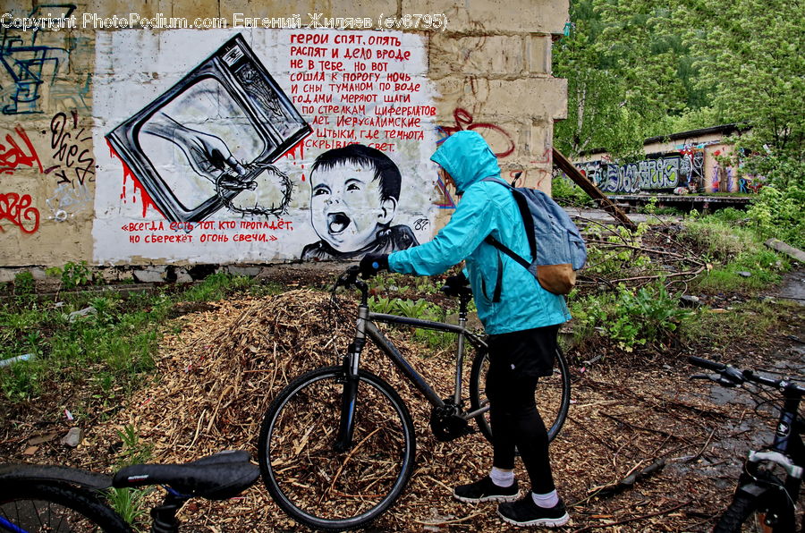 People, Person, Human, Bicycle, Bike, Vehicle, Art