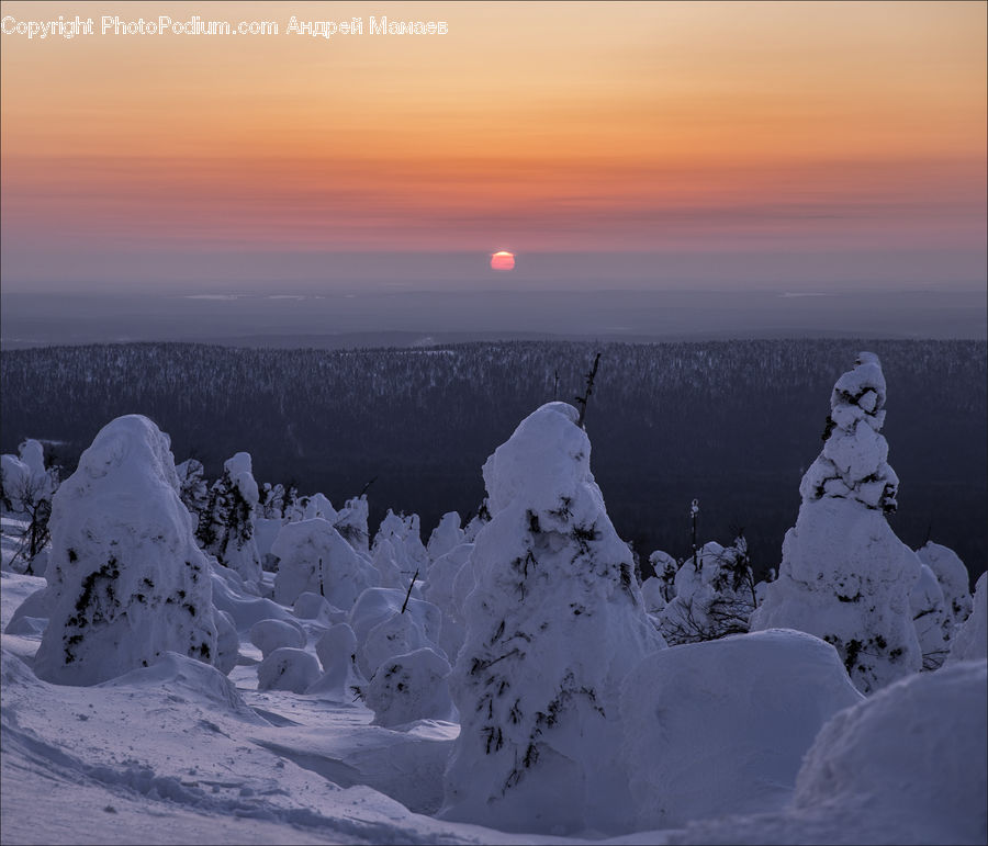 Ice, Outdoors, Snow, Dawn, Dusk, Sky, Sunrise