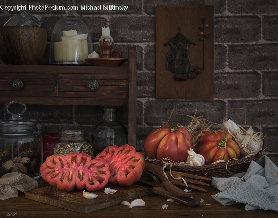 Market, Produce, Garlic, Plant, Bottle, Vegetable, Onion