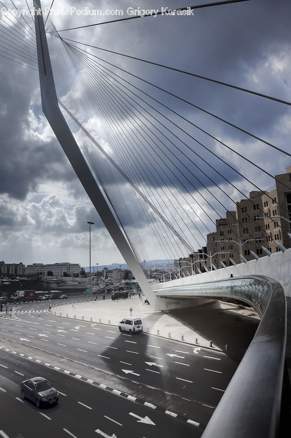 Aircraft, Airplane, Bridge, Architecture, Downtown, Plaza, Town Square