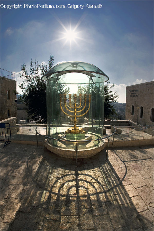 Fountain, Water, Bench, Architecture, Downtown, Plaza, Town Square