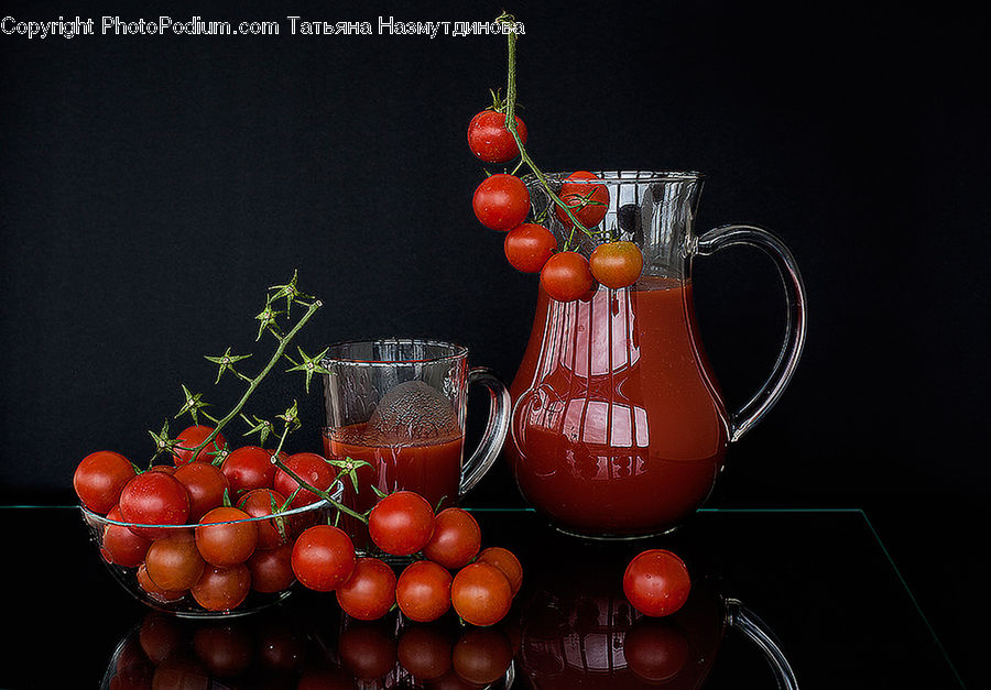 Produce, Tomato, Vegetable, Glass, Goblet, Fruit, Cherry