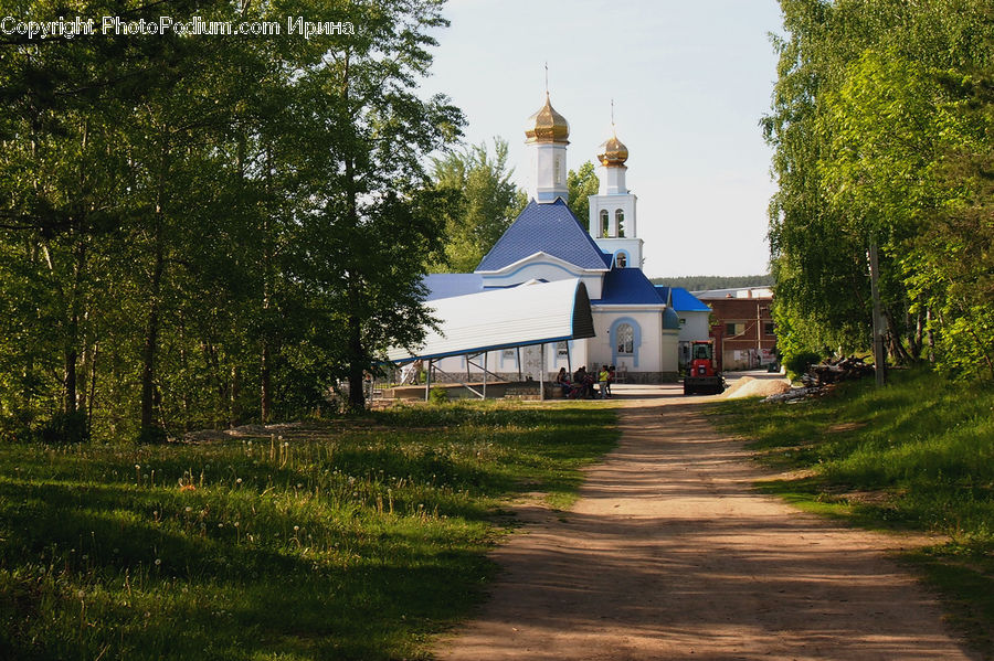 Dirt Road, Gravel, Road, Building, Cottage, Housing, Downtown