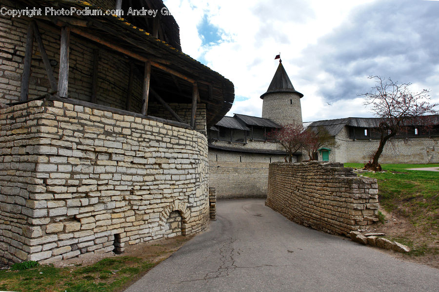 Cobblestone, Pavement, Walkway, Castle, Fort, Flagstone, Building