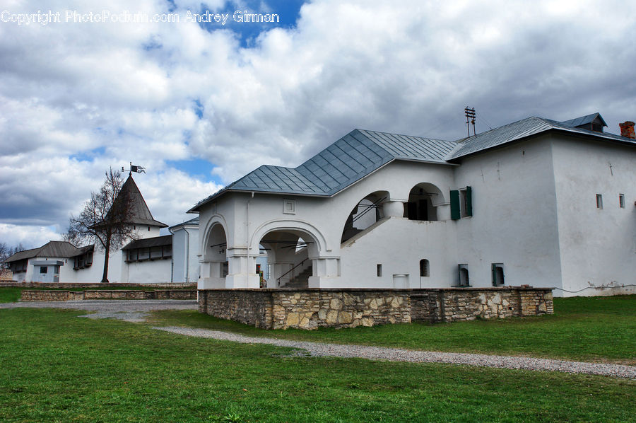 Building, Cottage, Housing, Architecture, Monastery, Field, Grass