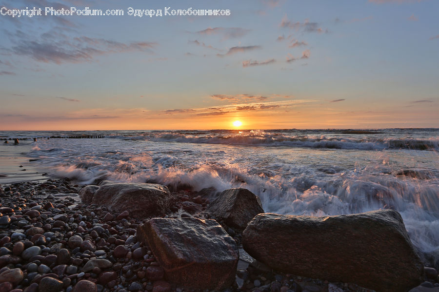 Pavement, Dawn, Dusk, Sky, Sunrise, Sunset, Coast