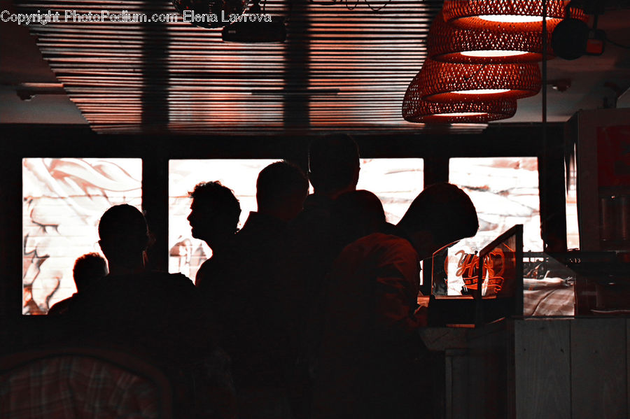 Silhouette, People, Person, Human, Lantern, Cafeteria, Diner