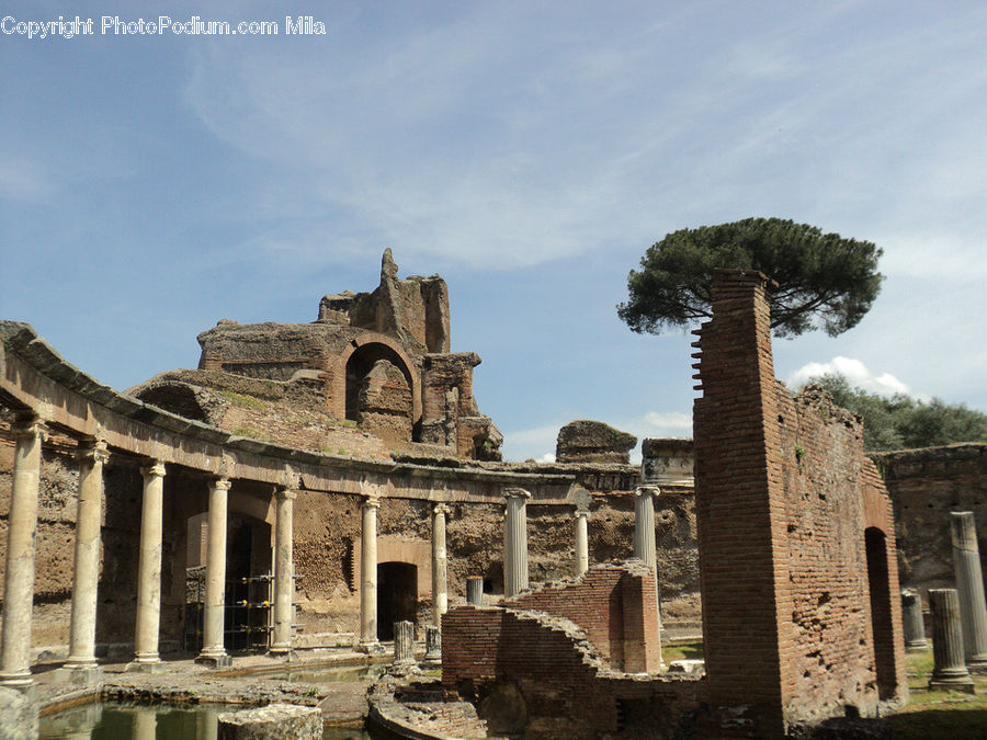 Ruins, Castle, Fort, Architecture, Mansion, Column, Pillar