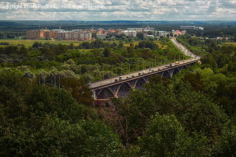 Bridge, Viaduct, Aerial View, Landscape, Nature, Scenery
